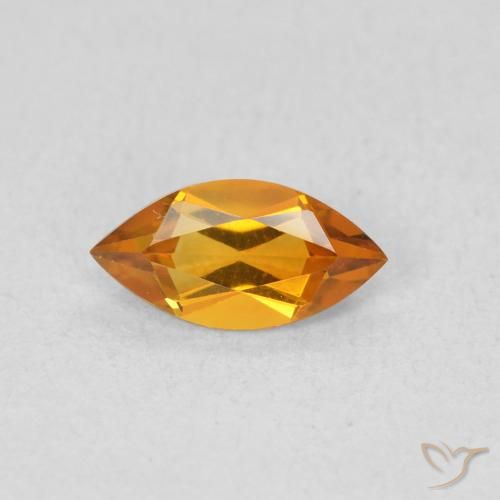 0.53ct 天然 濃いオレンジゴールド シトリン, マーキーズ, VVS