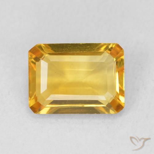 1.22ct 天然 ゴールド シトリン, エメラルドカット, VVS