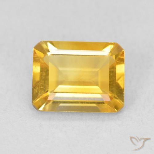 1.21ct 天然 ゴールド シトリン, エメラルドカット, VS