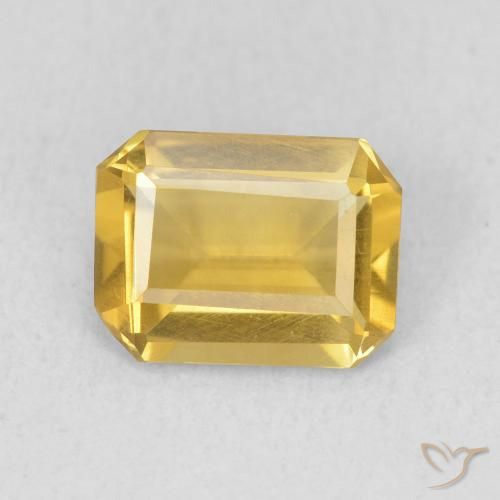 1.12ct 天然 ゴールドオレンジ シトリン, エメラルドカット, VS