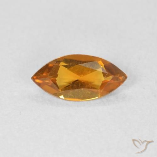 0.43ct 天然 ミディアムオレンジ シトリン, マーキーズ, VVS-VS