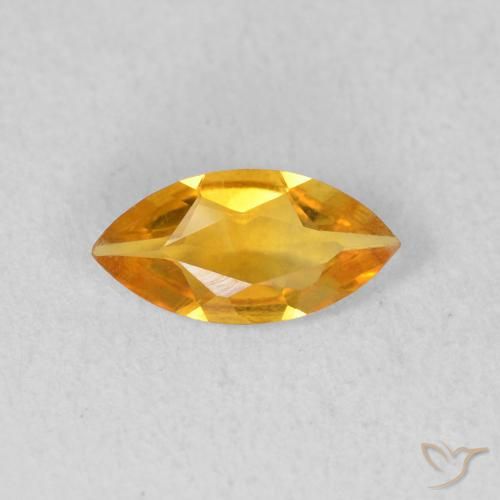 0.42ct 天然 濃いオレンジゴールド シトリン, マーキーズ, VVS-VS