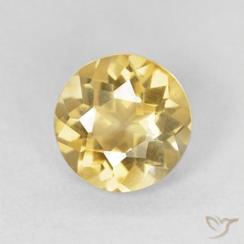 1.47ct 天然 ライトイエロー シトリン, ラウンド, VS
