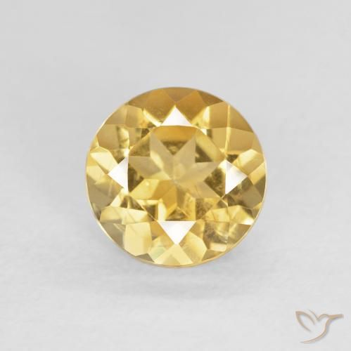 1.17ct 天然 ライトイエロー シトリン, ラウンド, VS
