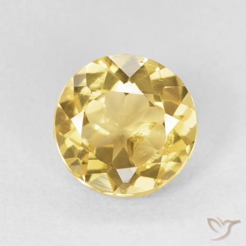 1.72ct 天然 薄いゴールデンイエロー シトリン, ラウンド, VS