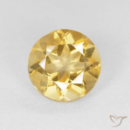 1.56ct 天然 ミディアムゴールド シトリン, ラウンド, VS