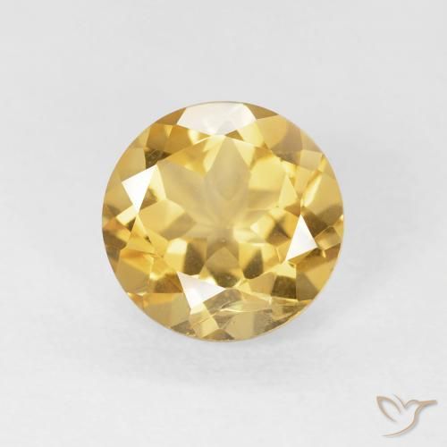 1.74ct 天然 ミディアムゴールド シトリン, ラウンド, VS
