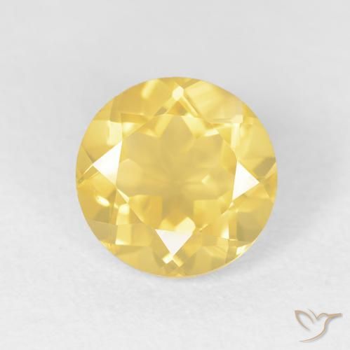 1.88ct 天然 ミディアムゴールデン シトリン, ラウンド, VVS-VS