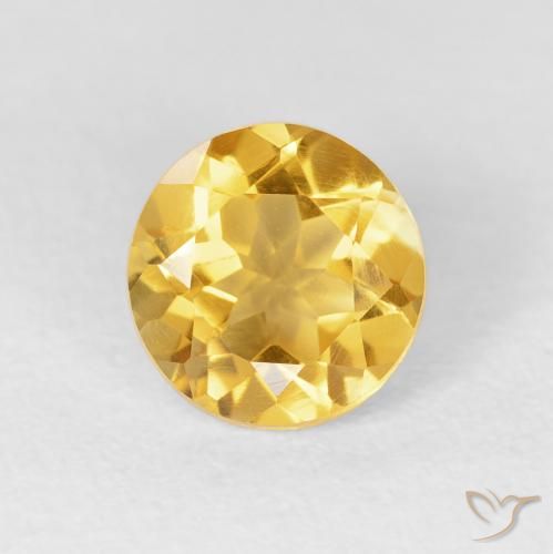 1.54ct 天然 明るいゴールド シトリン, ラウンド, VVS-VS