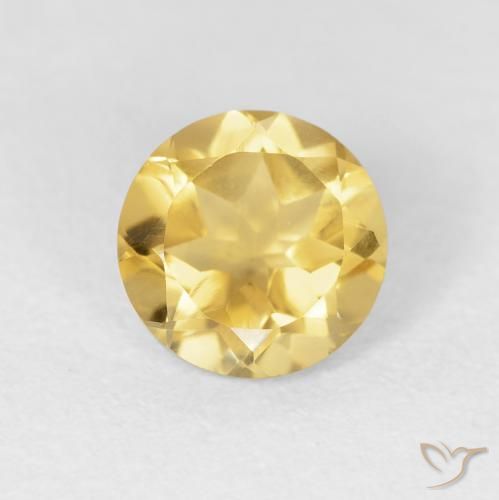1.21ct 天然 ゴールド シトリン, ラウンド, VVS-VS