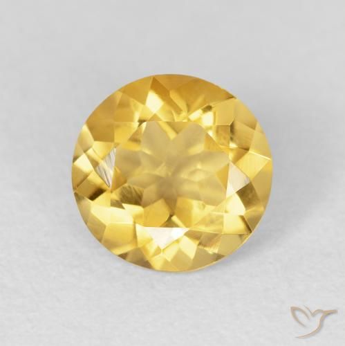 1.66ct 天然 ミディアムゴールド シトリン, ラウンド, VVS