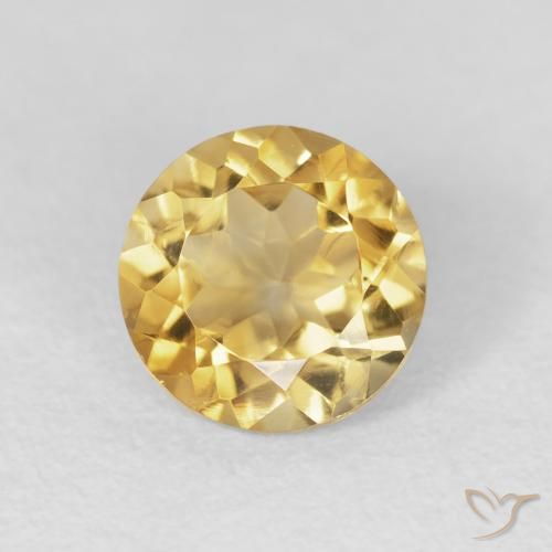 1.65ct 天然 ミディアムゴールド シトリン, ラウンド, VVS