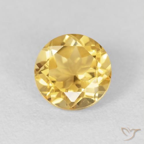 1.31ct 天然 ミディアムゴールド シトリン, ラウンド, VVS-VS