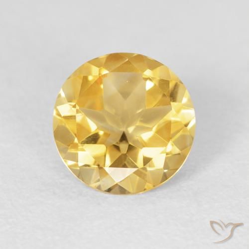 1.60ct 天然 ゴールドオレンジ シトリン, ラウンド, VVS