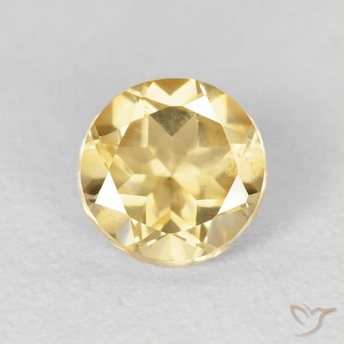 0.99ct 天然 ゴールド シトリン, ラウンド, VVS