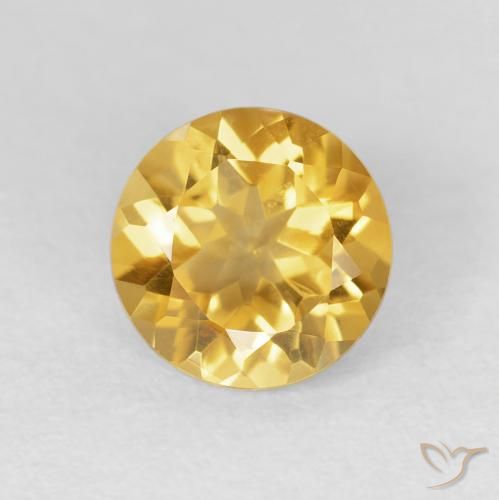 1.70ct 天然 明るいゴールド シトリン, ラウンド, VVS-VS