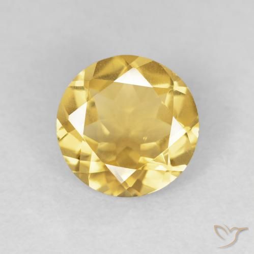 1.52ct 天然 ミディアムゴールド シトリン, ラウンド, VVS-VS