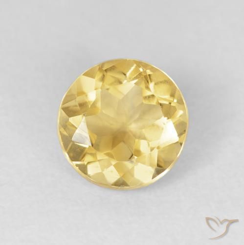 1.67ct 天然 薄いゴールデンイエロー シトリン, ラウンド, VVS-VS