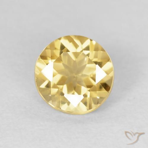 1.13ct 天然 薄いゴールド シトリン, ラウンド, VVS-VS