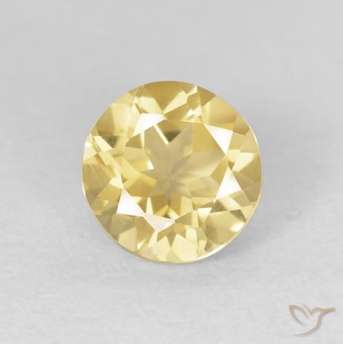 1.70ct 天然 ライトイエロー シトリン, ラウンド, VVS-VS