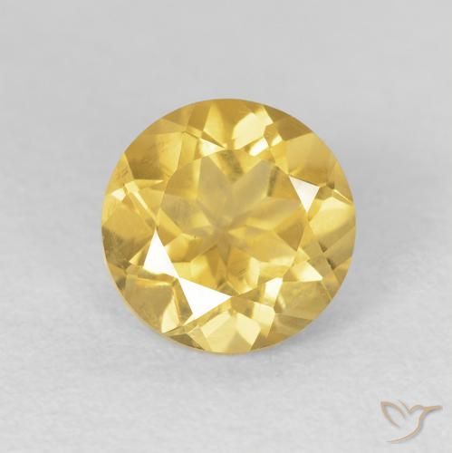 1.89ct 天然 ライトイエロー シトリン, ラウンド, VVS-VS