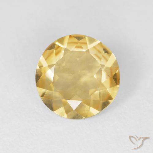 1.30ct 天然 ミディアムゴールド シトリン, ラウンド, VVS