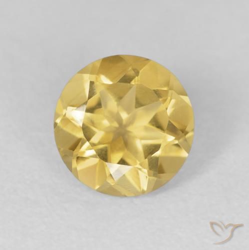 1.73ct 天然 ミディアムゴールド シトリン, ラウンド, VVS