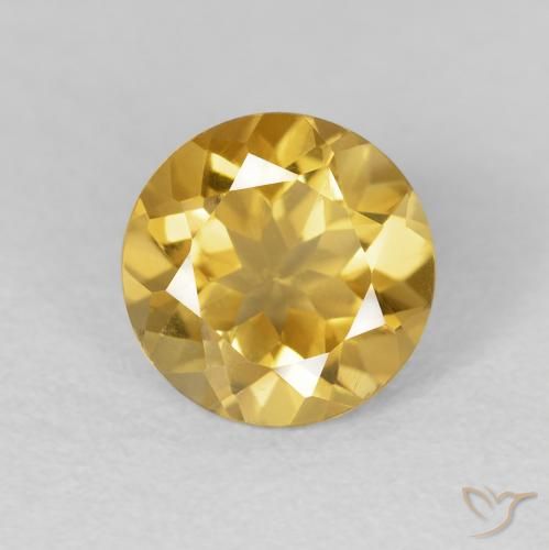 1.78ct 天然 ミディアムゴールド シトリン, ラウンド, VVS