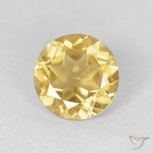 1.29ct 天然 ミディアムゴールデン シトリン, ラウンド, VVS