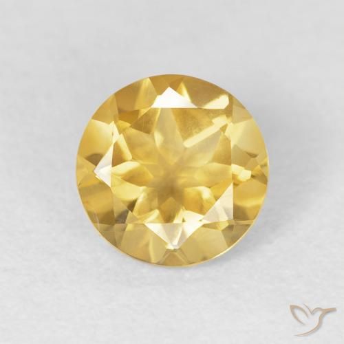 1.06ct 天然 ミディアムゴールド シトリン, ラウンド, VVS