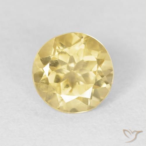 1.20ct 天然 ミディアムイエロー シトリン, ラウンド, VVS
