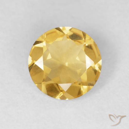 0.94ct 天然 ミディアムゴールド シトリン, ラウンド, VVS