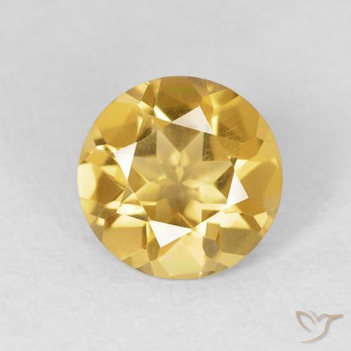 1.52ct 天然 ミディアムゴールド シトリン, ラウンド, VVS