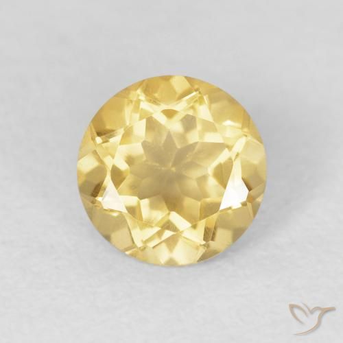 1.17ct 天然 ミディアムイエロー シトリン, ラウンド, VVS