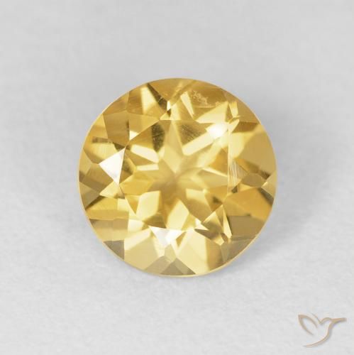 1.69ct 天然 ミディアムゴールド シトリン, ラウンド, VVS-VS