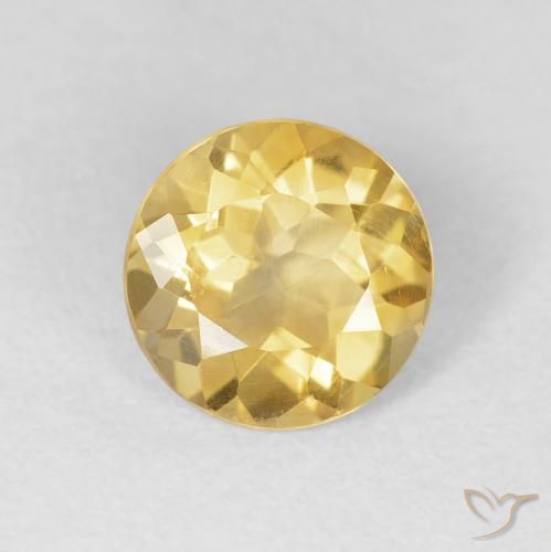 1.60ct 天然 濃いゴールド シトリン, ラウンド, VVS-VS