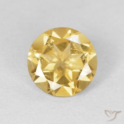 1.64ct 天然 ミディアムゴールド シトリン, ラウンド, VVS-VS