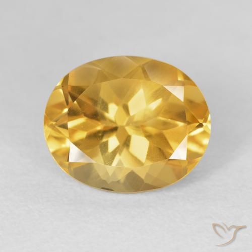 4.86ct 天然 明るいゴールド シトリン, 楕円形, VVS-VS