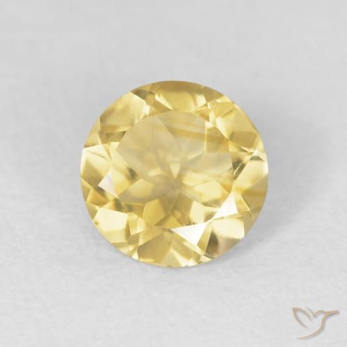 1.15ct 天然 ミディアムイエロー シトリン, ラウンド, VS