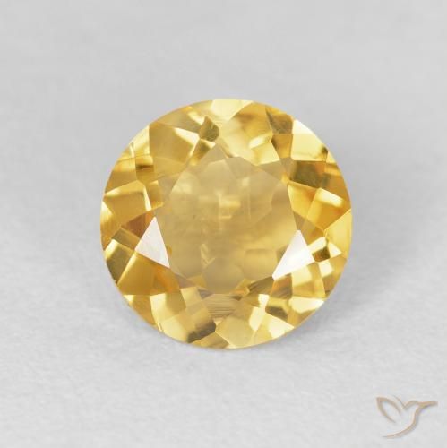 1.63ct 天然 ゴールドオレンジ シトリン, ラウンド, VVS