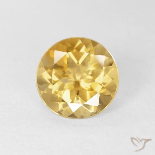 1.73ct 天然 ミディアムゴールド シトリン, ラウンド, VVS