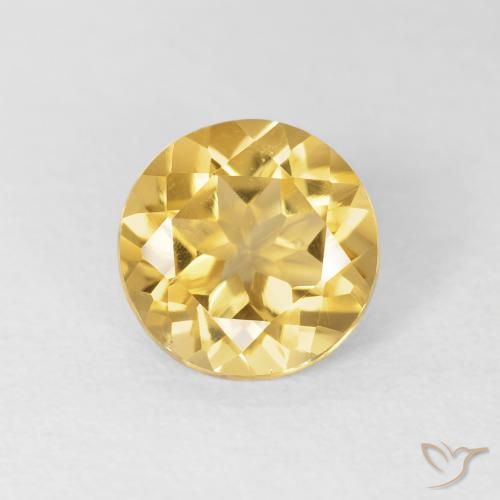 1.58ct 天然 ゴールド シトリン, ラウンド, VVS