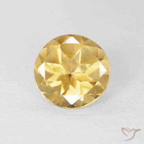 1.62ct 天然 ミディアムゴールド シトリン, ラウンド, VVS