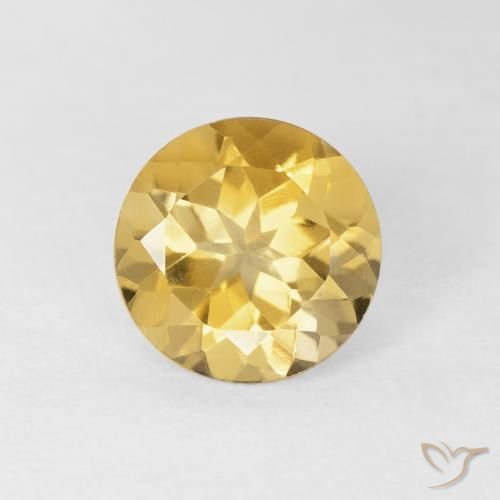 1.91ct 天然 ゴールド シトリン, ラウンド, VVS