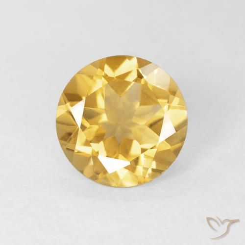 1.72ct 天然 ミディアムゴールド シトリン, ラウンド, VVS