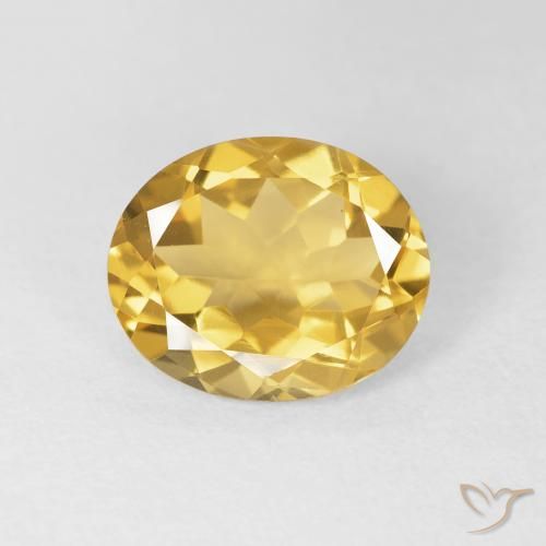 3.93ct 天然 ゴールド シトリン, 楕円形, VVS