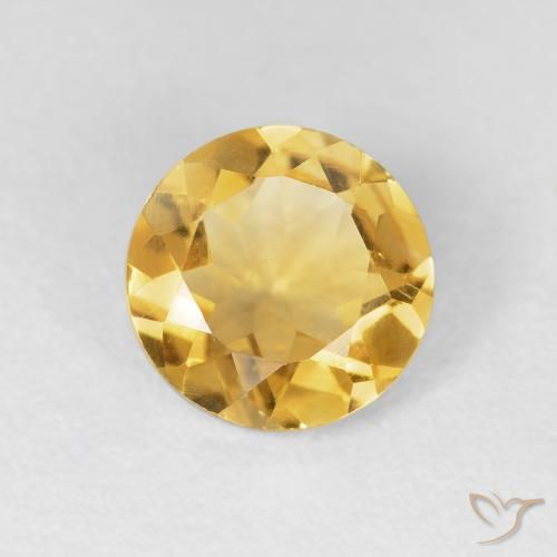 1.60ct 天然 明るいゴールド シトリン, ラウンド, VVS