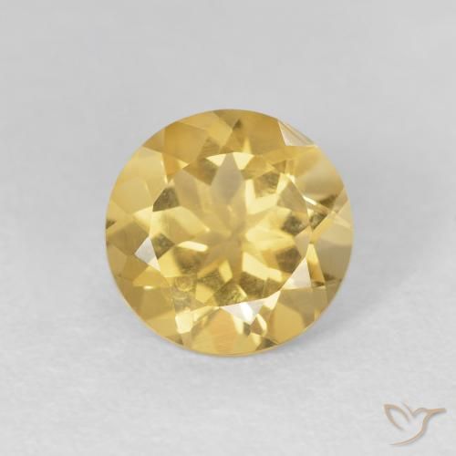 1.78ct 天然 ミディアムゴールド シトリン, ラウンド, VVS