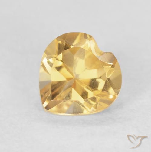0.73ct 天然 ゴールド シトリン, 心臓, VVS