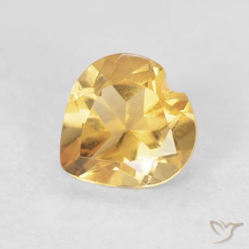 0.66ct 天然 ミディアムゴールド シトリン, 心臓, VVS